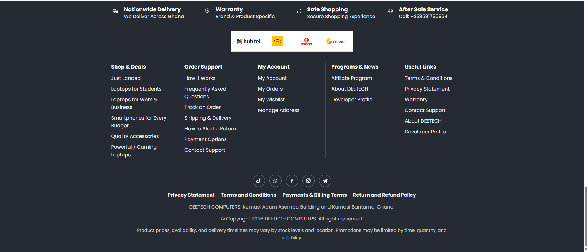 Site footer