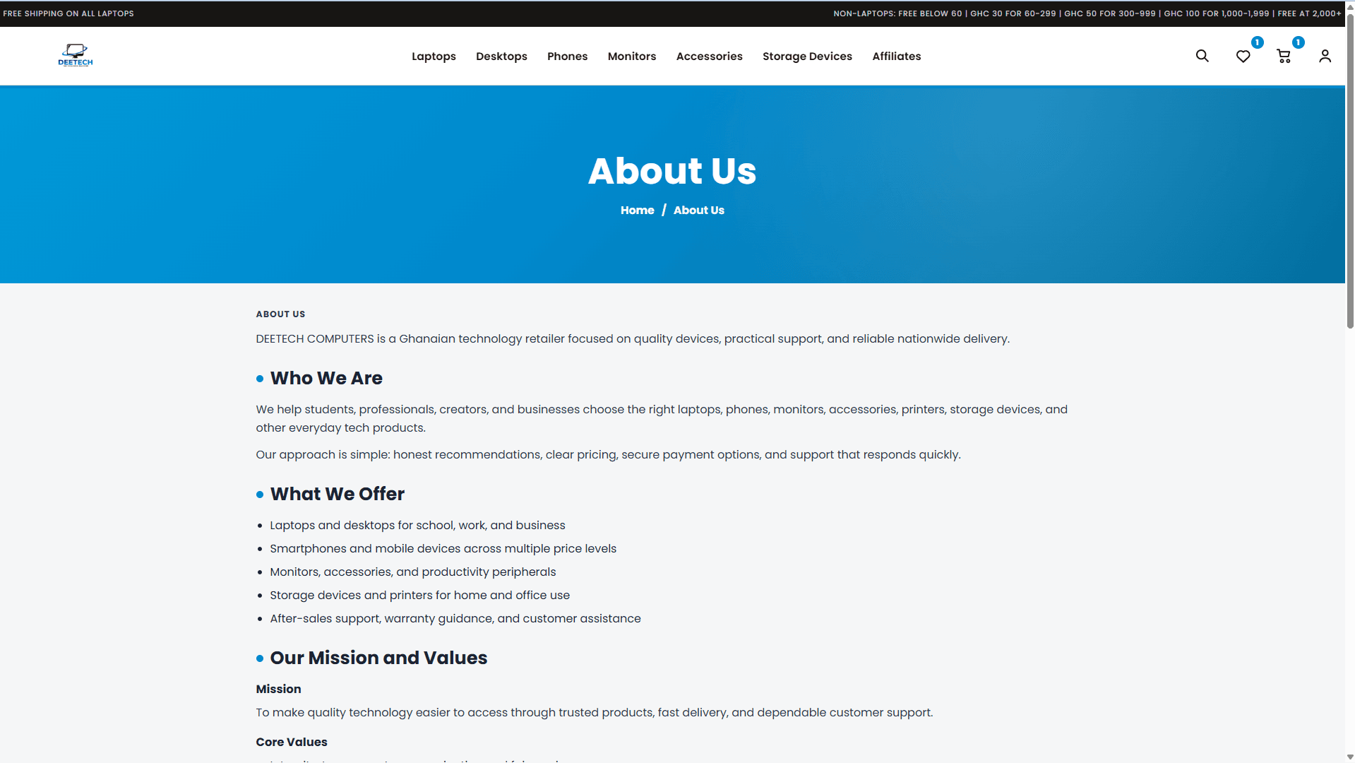 Info pages