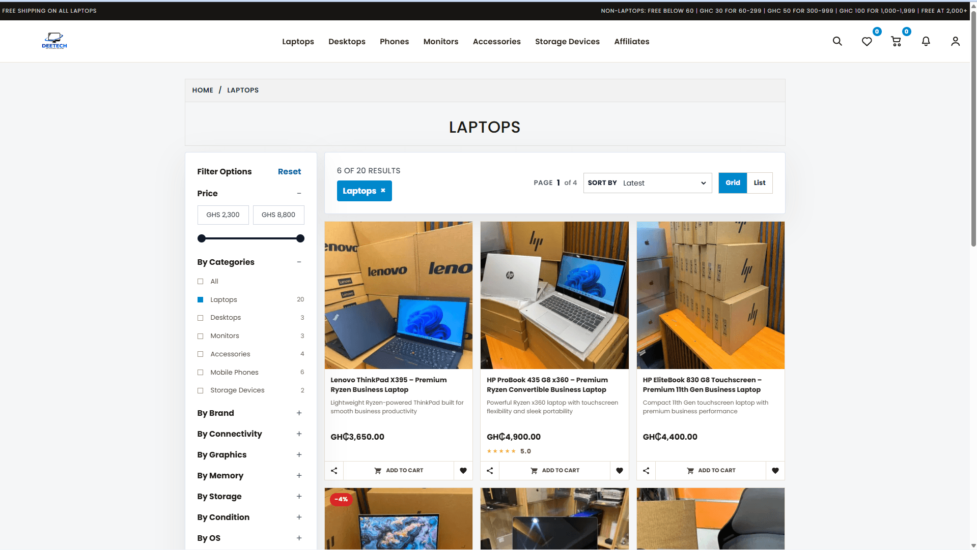 Product listing