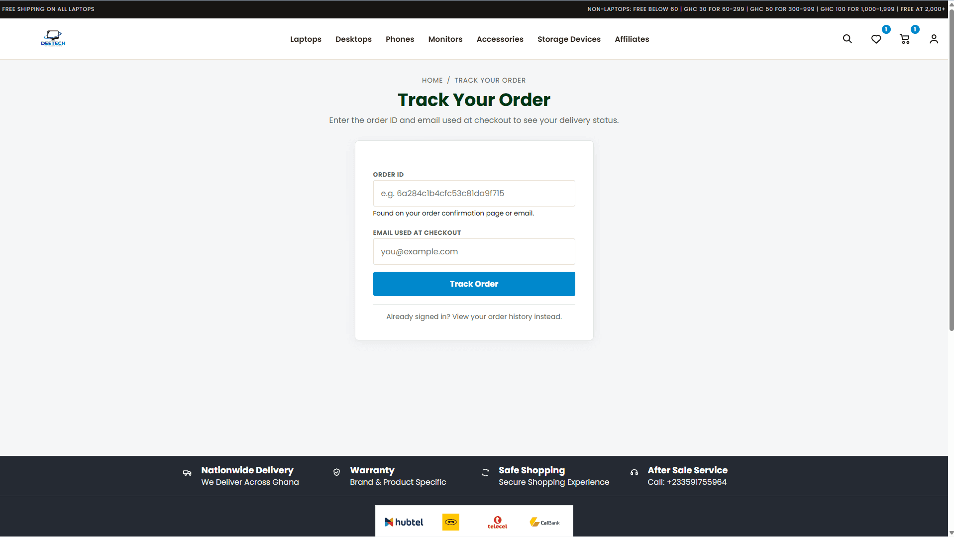 Offline order tracking