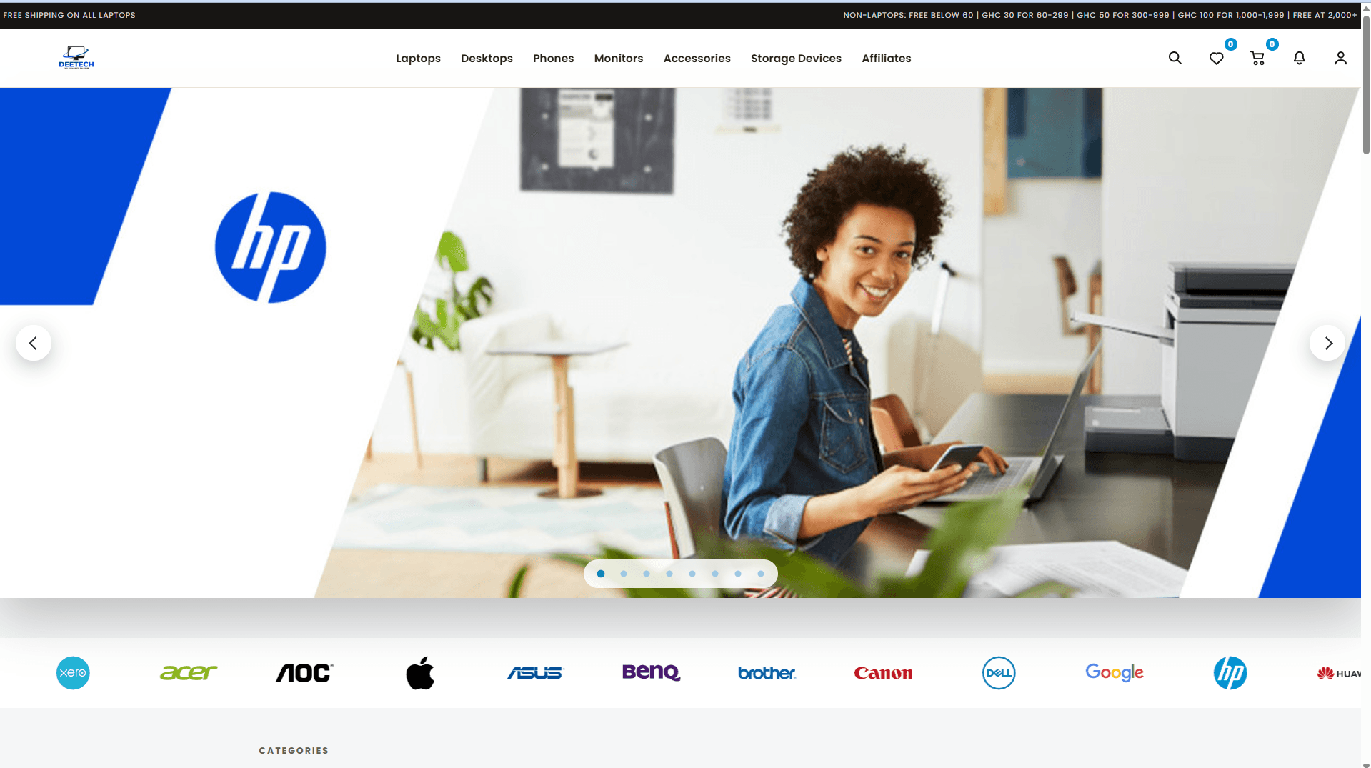 Deetech Computers — Ecommerce Platform interface preview